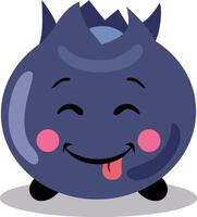 Funny blueberry character mascot with tongue out vector