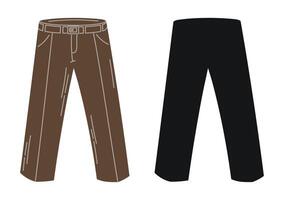 Image of trousers with belt, silhouette of clothes vector