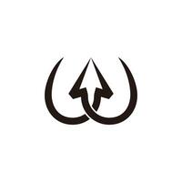 letter w arrow up linked curves simple logo vector