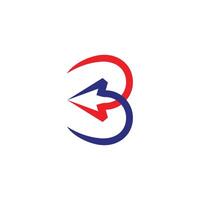 letter b swoosh linked arrow colorful logo vector