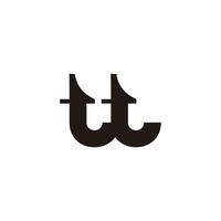 letter tt simple linked font logo vector