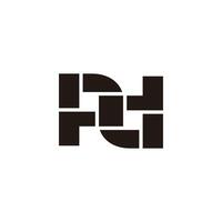 letter pd linked bricks shape simple logo vector