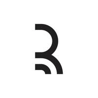 letter r loop stripes simple geometric logo vector