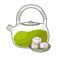 teapot and sugar cube vector