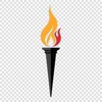 Abstract Olympic Torch Icon with Flames vector