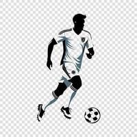 Silhouette of Soccer Player in Action with Ball vector