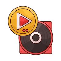 illustration of Click the Play Button vector