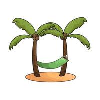 Enjoy Hammock in Coconut tree vector