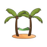 Tranquility Hammock in Coconut tree vector