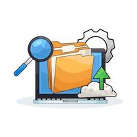 Folder Search in Operating System illustration vector