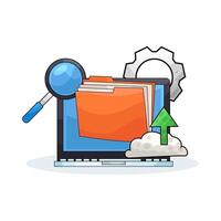 illustration of Folder Search in Operating System vector