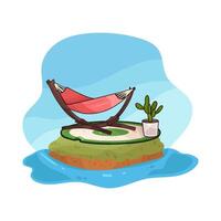 Hammock with Ocean View illustration vector