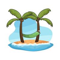 Relax in a Coconut Tree Hammock vector