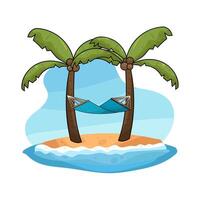 Cozy Hammock Linked in Coconut illustration vector