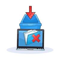Folder Ready to be Deleted from System illustration vector