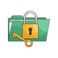 Secure Locked Folder Protection System illustration vector