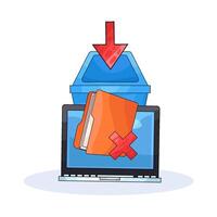 illustration of Deleted Folder from Local Storage vector