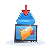 illustration of Folder Ready to be Deleted from System vector