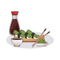 illustration of Menegi Fresh Sushi vector