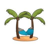 Enjoy Hammock in Coconut tree illustration vector