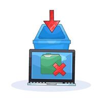 illustration of Data Security in Delete Folder vector