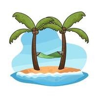 Cozy Hammock Linked in Coconut vector