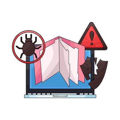illustration of Be careful opening dangerous folders