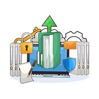 illustration of upload folder vector