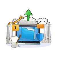 illustration of Easily Upload Folders vector