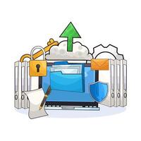 illustration of Upload Folder Data vector