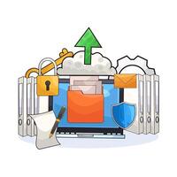 illustration of Fast Folder Upload vector