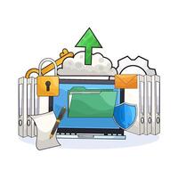 Folder Upload Process illustration vector