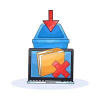 Delete Folders to Free Up Space illustration vector
