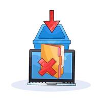 illustration of Process for Safely Deleting Folders vector