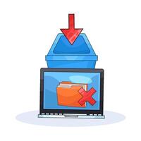 Data Security in Delete Folder illustration vector