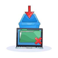 illustration of Easy Steps to Delete Folder vector