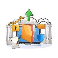 Upload Folder Data illustration vector