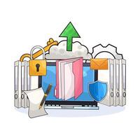 illustration of Folder Upload Process vector