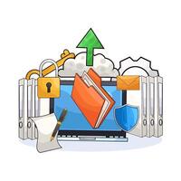 illustration of Folder Ready to Upload vector