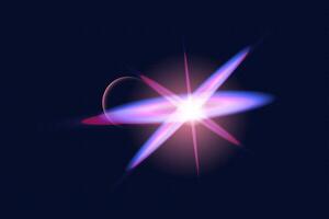 Neon Light Flare and glowing Lens Effect for editing and design with a modern touch vector