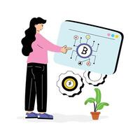 Explore the technology behind cryptocurrency and blockchain vector