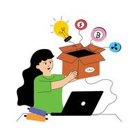 Generate innovative ideas for cryptocurrency based business ventures. vector