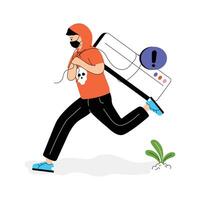 An illustration of website hacker in modern style vector