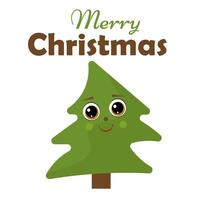 Christmas tree with hands and eyes on a white background vector