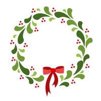Christmas frame with bows and red berries vector
