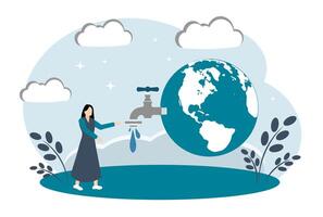 The concept of the value of water on planet earth. Save water vector