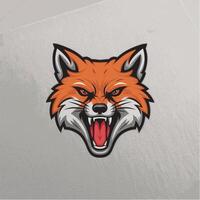 fox design illustration logo on paper background vector