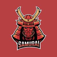 samurai design character illustration on red background vector