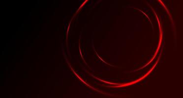 Bright red neon glowing shiny circles abstract background vector