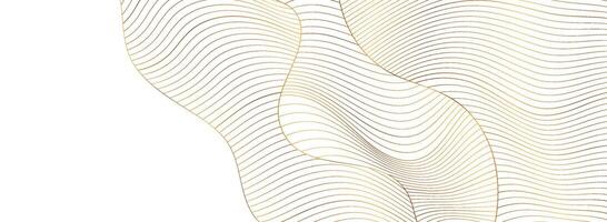 White abstract background with golden refracted wavy pattern vector